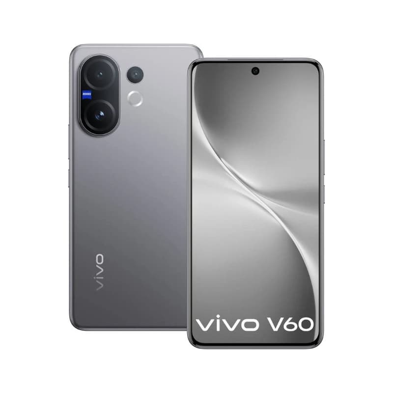 Vivo V60 5G Smartphone (Model V2511) 6.77-Inch 120Hz AMOLED 12GB RAM 256GB ROM ZEISS Optics 6500mAh Battery - Mist Grey
