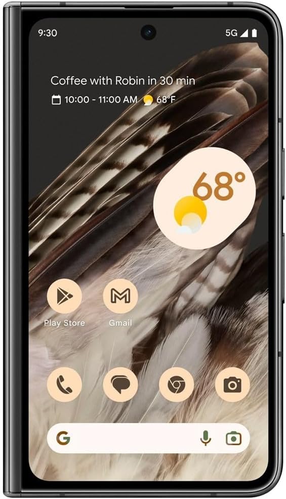 Google Pixel Fold 7.6-Inch 120Hz Foldable OLED Smartphone with Google Tensor G2 Processor, 12GB LPDDR5 RAM, 256GB UFS 3.1 Storage, Triple Rear Camera with 5x Optical Zoom, 4821mAh Battery, 5G Connectivity, IPX8 Water Resistance