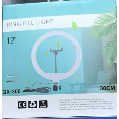 Smart Relio Life 12-Inch LED Ring Fill Light - Adjustable Phone Holder, Dimmable 3 Lighting Modes, USB Powered & Swivel Mount