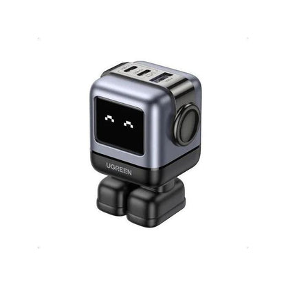 UGREEN Uno Robot 65W 3-Port GaN Fast Charger CD361 Grey UK Plug & Interactive LED Display