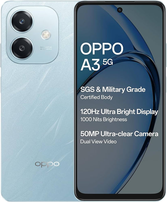 OPPO A3 Smartphone (Model CPH2669) 6.67-Inch 90Hz Display 8GB RAM 256GB ROM 5100mAh Battery - Sparkle Black