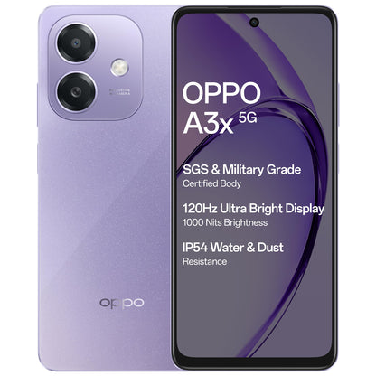 OPPO A3x Smartphone (Model CPH2681) 6.67-Inch 90Hz Display 4GB RAM 64GB ROM 5100mAh Battery - Ocean Blue