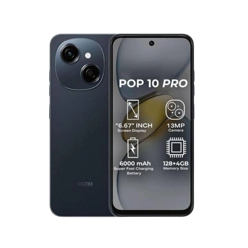 Tecno Pop 10c Smartphone (Model KI5k) 6.6-Inch 90Hz Display 4GB RAM 128GB ROM 5000mAh Battery 4G LTE - Meta Blue
