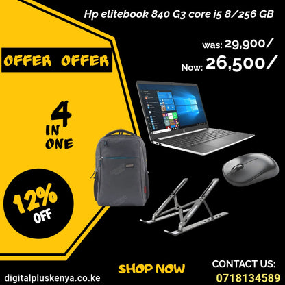 HP EliteBook 850 G3 (V1P45UT) Complete Productivity Bundle | Core i5-6200U | 8GB DDR4 | 256GB SSD | 15.6" FHD | Includes Laptop Stand, Wireless Mouse & Premium Bag | Silver