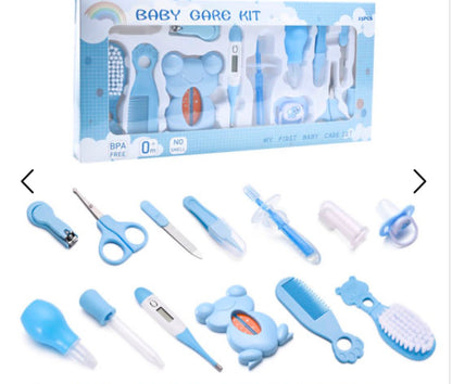 BabyCare 13-Piece Complete Newborn Grooming & Healthcare Kit - Digital Thermometer, Nail Trimmer, Hair Care Set & Nasal Aspirator