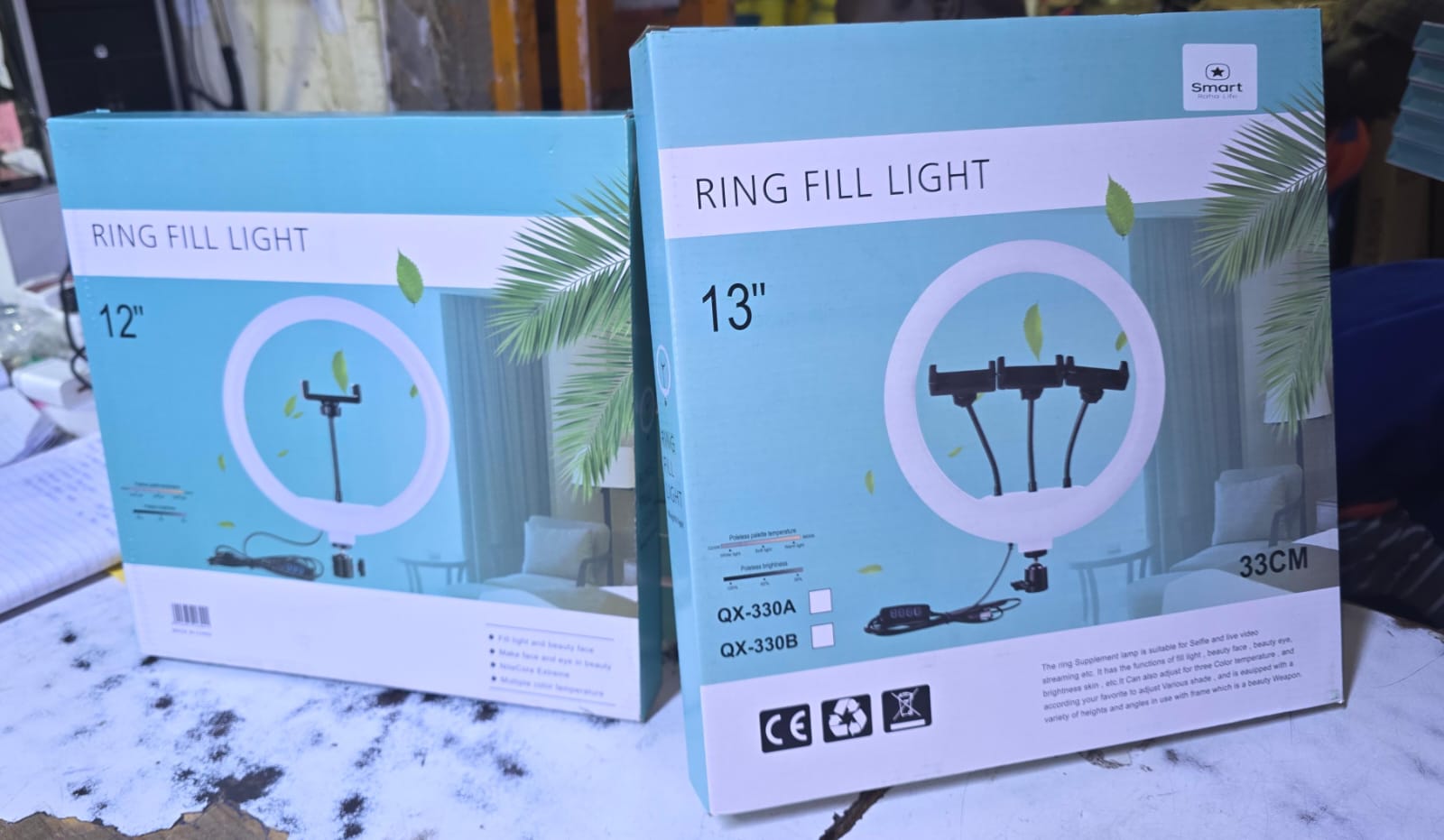 Smart Relio Life 13-Inch LED Ring Fill Light - 3 Phone Holders, Dimmable 3 Lighting Modes, USB Powered & Adjustable Mount