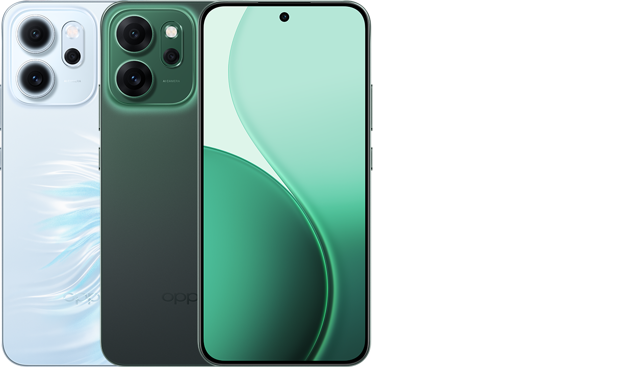 OPPO Reno14 F 5G Smartphone (Model CPH2743) 6.57-Inch 120Hz AMOLED 12GB RAM 512GB ROM 6000mAh Battery - Luminous Green