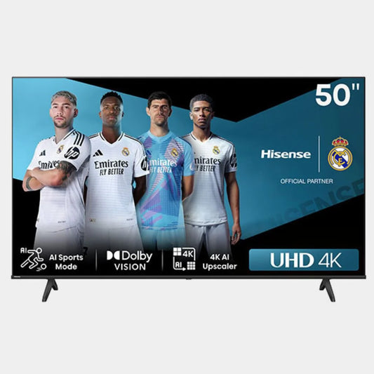 Hisense 50-Inch 4K UHD Frameless Smart VIDAA TV (A6 Series) with Dolby Vision, HDR10+, Bluetooth, Wi-Fi & 2-Year Official Warranty