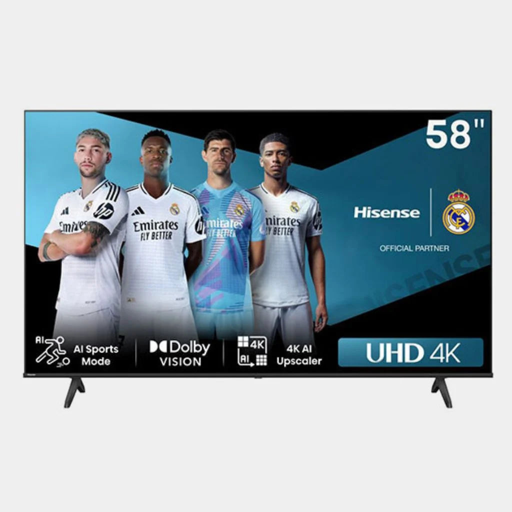 Hisense 58-Inch 4K UHD Frameless Smart VIDAA TV (A6 Series) with Dolby Vision, HDR10+, Bluetooth, Wi-Fi & 2-Year Official Warranty