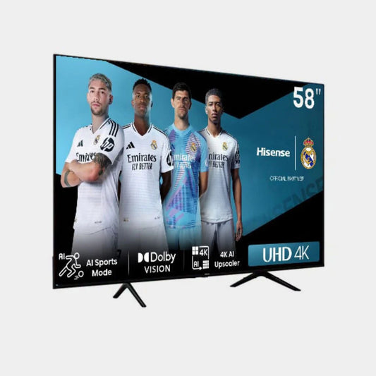 Hisense 58-Inch 4K UHD Frameless Smart VIDAA TV (A6 Series) with Dolby Vision, HDR10+, Bluetooth, Wi-Fi & 2-Year Official Warranty