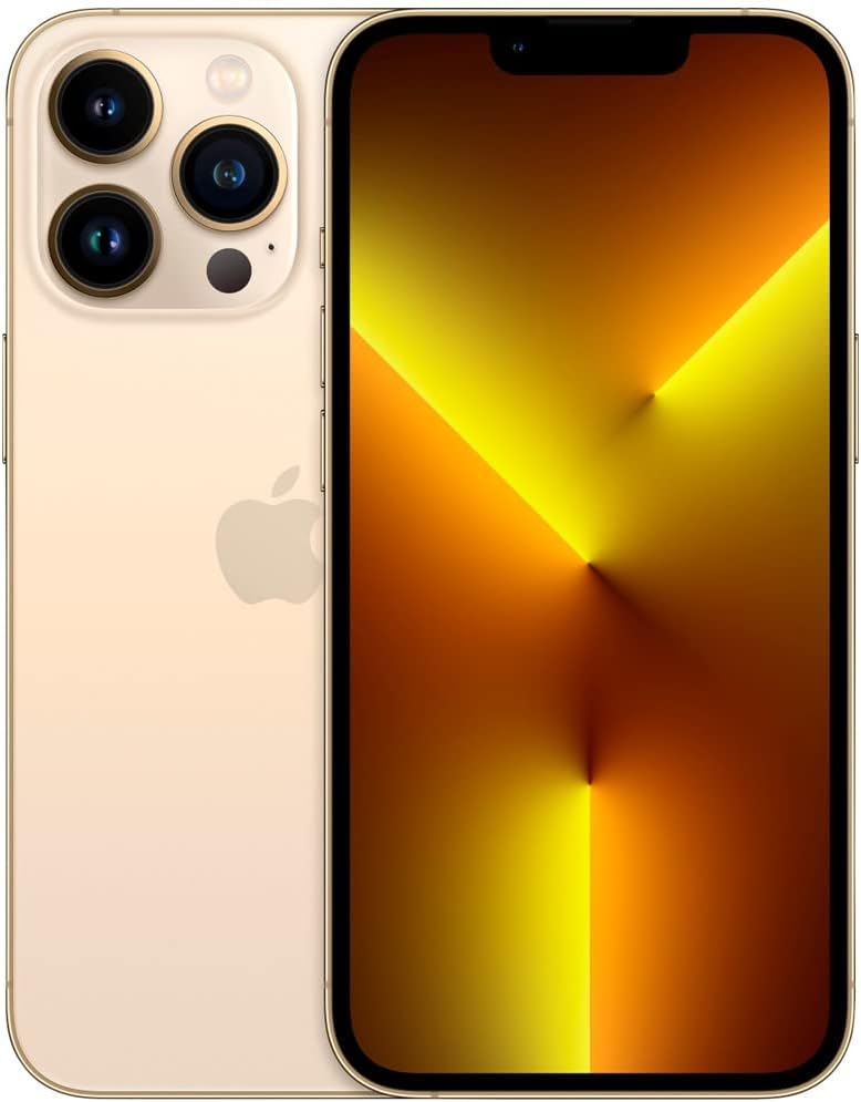 Apple iPhone 13 Pro Max 6.7-Inch Super Retina XDR OLED Smartphone with A15 Bionic Chip, 128GB Storage, 12MP Triple Camera System with Night Mode and ProRAW, ProMotion 120Hz Display, Ceramic Shield Front, Face ID, 5G Connectivity, iOS, Stainless Steel Design (Model A2643)