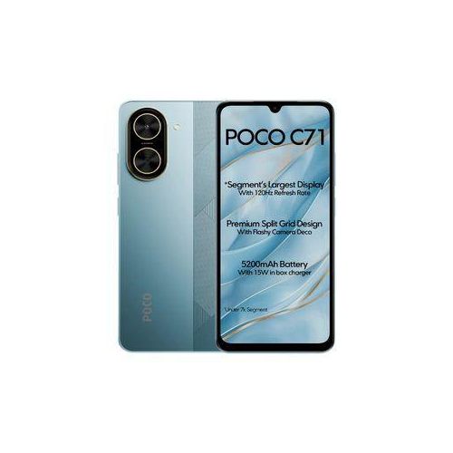 Xiaomi POCO C71 4G Smartphone (4GB RAM, 128GB Storage, 120Hz 6.88" Display, 5200mAh Battery, 32MP AI Camera, Model 25028PC03G) – Power Black / Cool Blue / Desert Gold