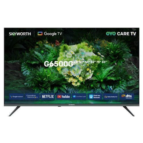 Skyworth 43-Inch 4K UHD Smart Google TV (43G6500G) with Boundless Screen 4.0, HDR10, Dolby Audio, Find-My Remote & 1-Year Official Warranty
