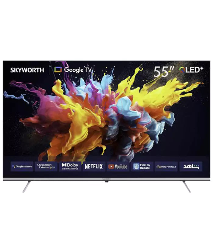 Skyworth 55-Inch 4K UHD QLED Google TV (55G3B) with Quantum Dot Technology, Dolby Vision IQ & Atmos, Hands-Free Voice Control & 1-Year Official Warranty