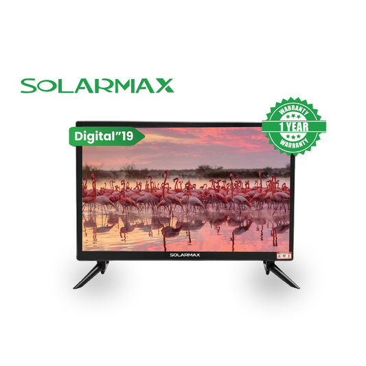 Solarmax 19-Inch Full HD Digital LED TV, AC/DC  Television with Inbuilt Decoder, HDMI & USB Connectivity