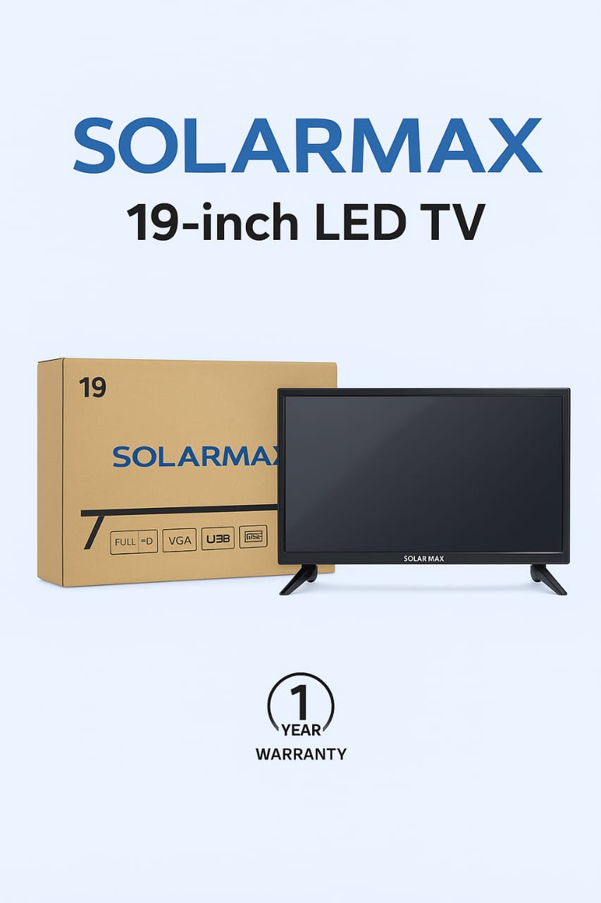 Solarmax 19-Inch Full HD Digital LED TV, AC/DC  Television with Inbuilt Decoder, HDMI & USB Connectivity