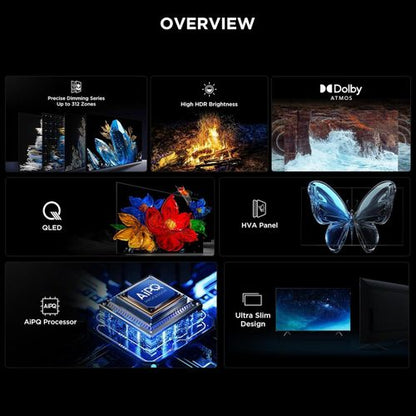TCL 55-Inch 4K QD-Mini LED Google TV (55C6K) with 144Hz VRR, AiPQ Pro Processor, ONKYO 2.1 Sound System & 2-Year Official Warranty
