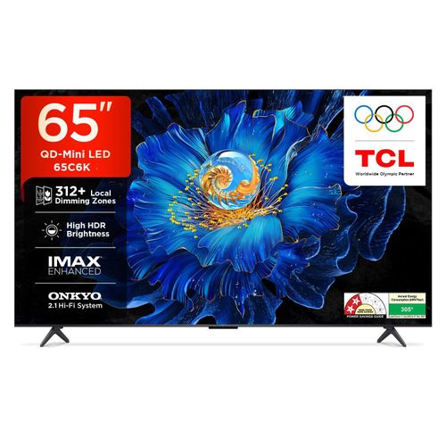 TCL 65-Inch 4K QD-Mini LED Google TV (65C6K) with 144Hz VRR, 512 Local Dimming Zones, AiPQ Pro Processor, ONKYO 2.1 Sound & 2-Year Official Warranty