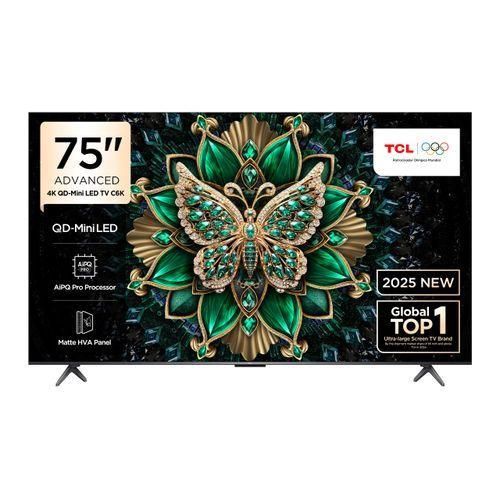 TCL 75-Inch 4K QD-Mini LED Google TV (75C6K) with 144Hz VRR, 512 Local Dimming Zones, AiPQ Pro Processor, ONKYO 2.1 Sound & 2-Year Official Warranty