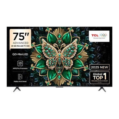 TCL 75-Inch 4K QD-Mini LED Google TV (75C6K) with 144Hz VRR, 512 Local Dimming Zones, AiPQ Pro Processor, ONKYO 2.1 Sound & 2-Year Official Warranty