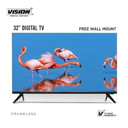 Vision Plus 32-Inch HD Frameless Digital LED TV with Inbuilt Decoder, HDMI, USB Connectivity & 2-Year V+ Care Warranty