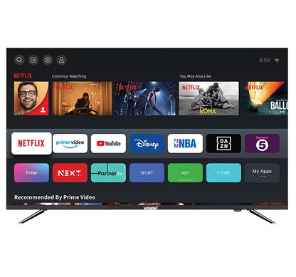 Vision Plus 50-Inch 4K UHD Frameless Smart TV with VIDAA OS, Bluetooth, Wi-Fi, Netflix, YouTube & 2-Year V+ Care Warranty