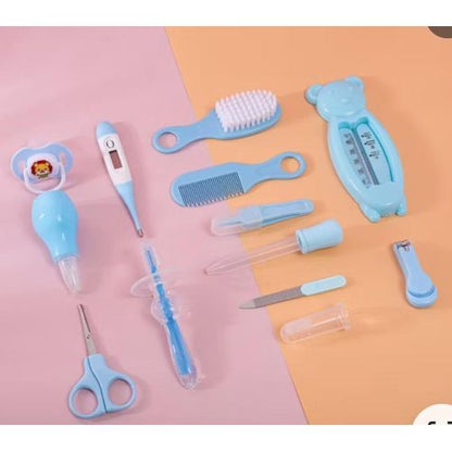 BabyCare 10-Piece Complete Newborn Grooming & Healthcare Kit - Digital Thermometer, Safety Scissors, Hair Care Set & Nasal Aspirator