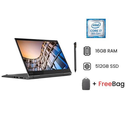 Lenovo ThinkPad X1 Yoga Gen 3 (20LD/20LE/20LF/20LG) 14.0" WQHD/FHD IPS Touchscreen 8th Gen Intel Core i7-8550U 4-Core (4.0GHz Turbo) 16GB LPDDR3 2133MHz RAM 512GB PCIe NVMe SSD Intel UHD 620 Backlit KB Fingerprint Garaged Active Stylus Pen x360 Convertible Windows 11 Pro Black